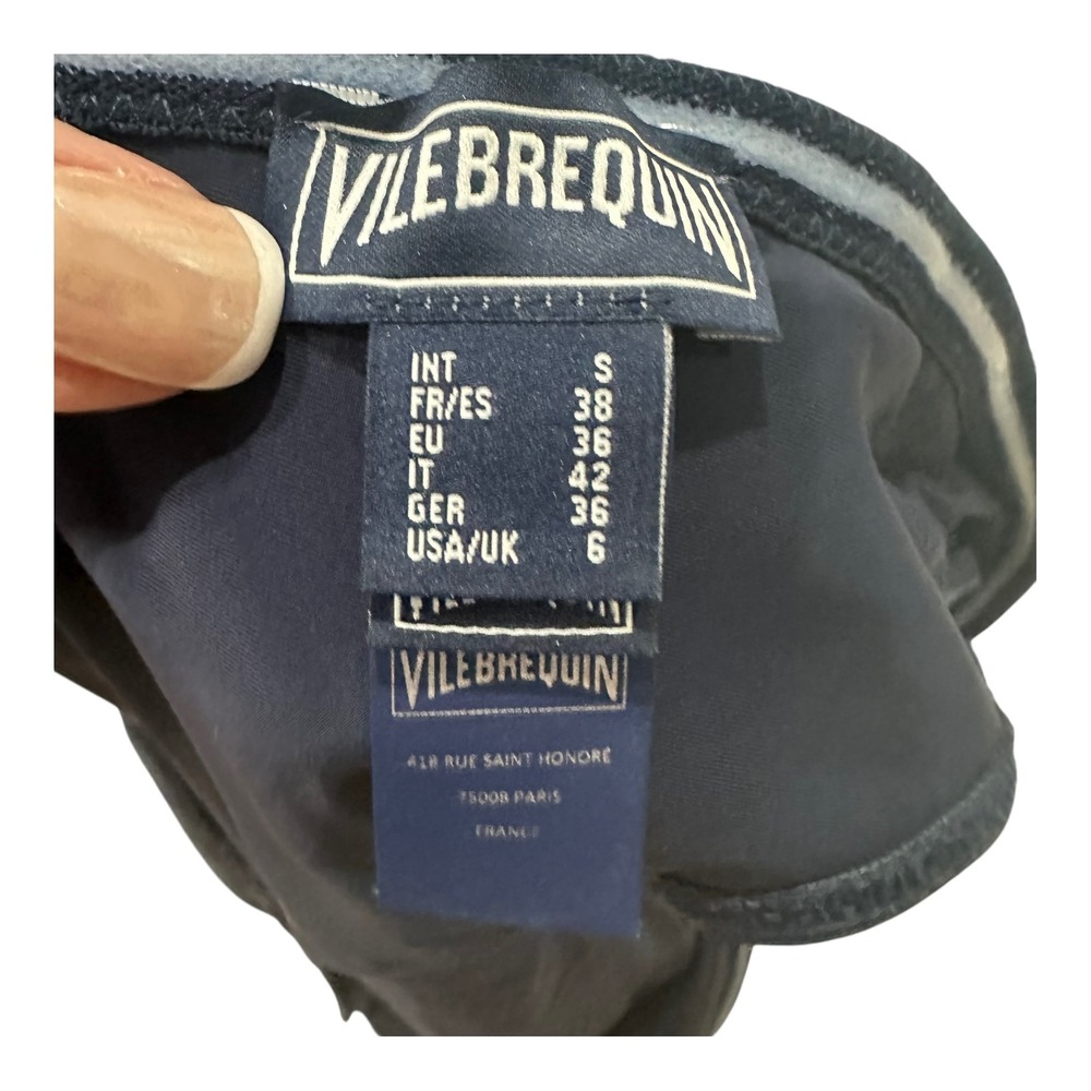 Vilebrequin Womens 6 Metallic Blue One Shoulder One Piece Swimsuit - Picture 7 of 10